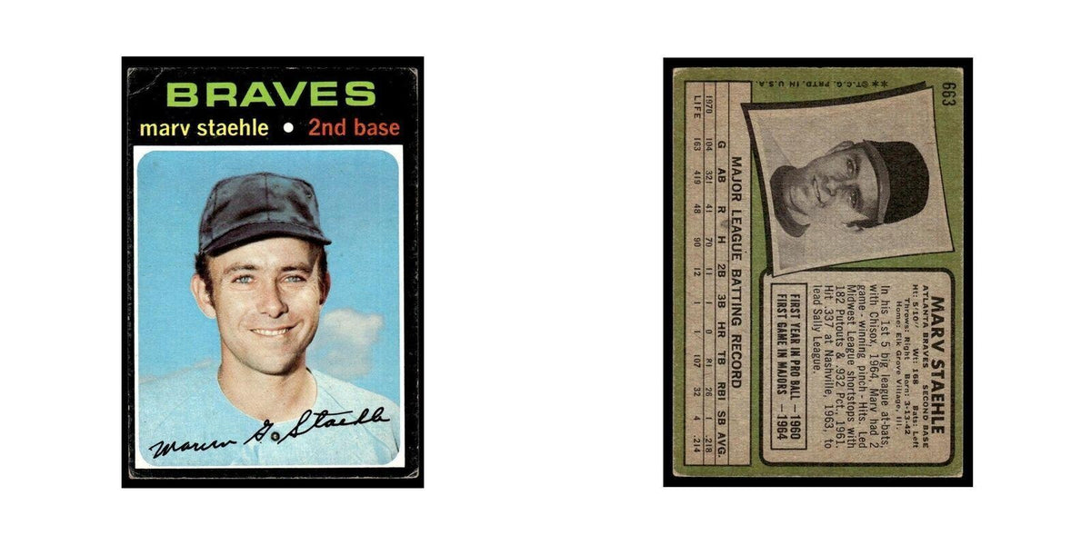 1971 Topps (Damaged) Marv Staehle Braves #663