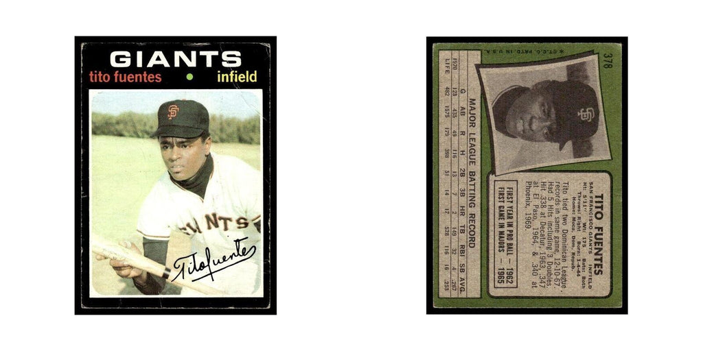 1971 Topps (Damaged) Tito Fuentes Giants #378