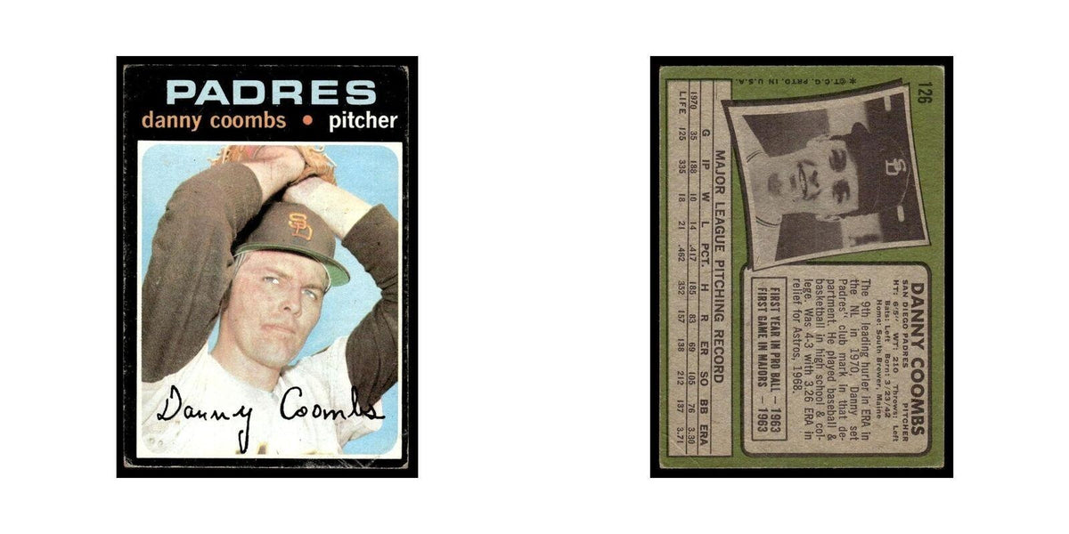 1971 Topps (Damaged) Danny Coombs Padres #126