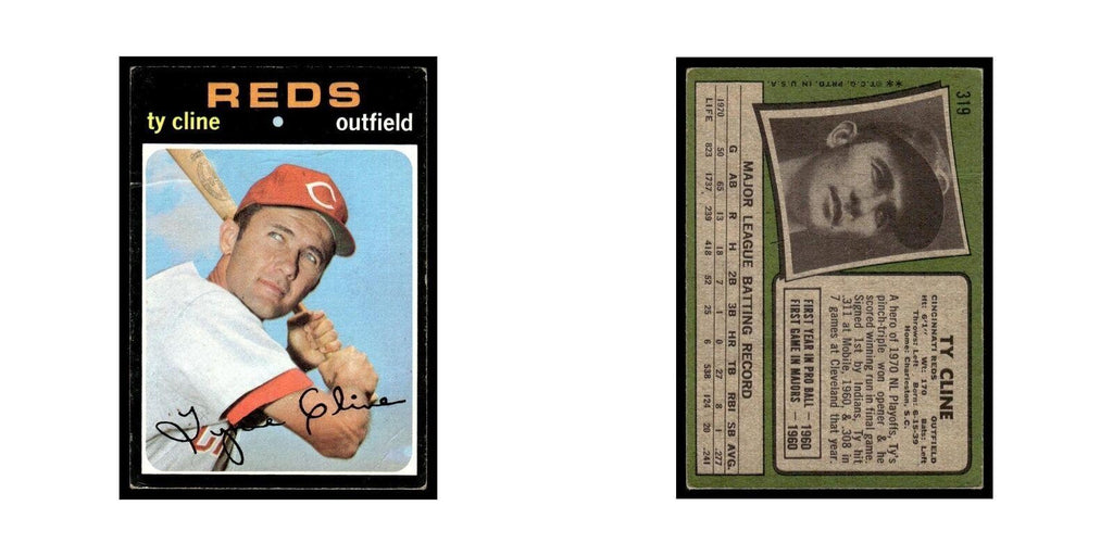1971 Topps (Damaged) Ty Cline Reds #319