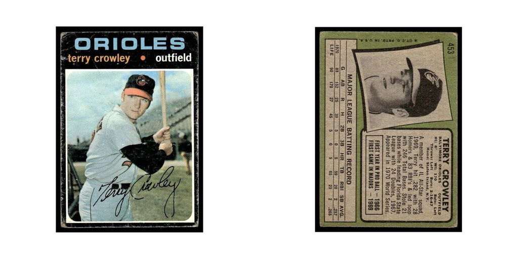 1971 Topps (Damaged) Terry Crowley Orioles #453