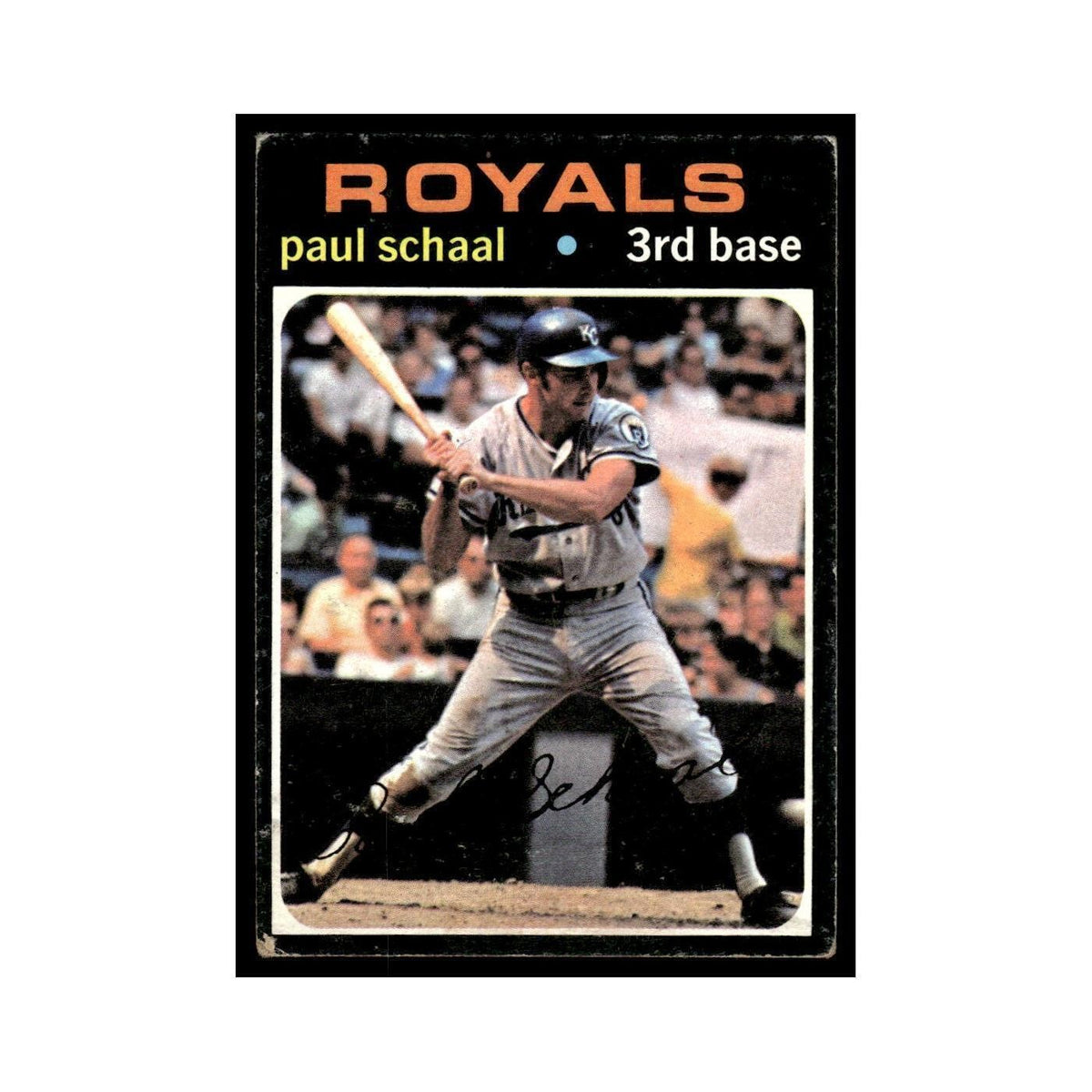 1971 Topps (Damaged) Paul Schaal RC Royals #487