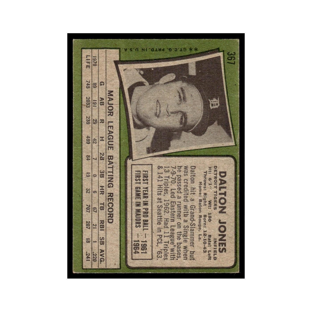 1971 Topps (Damaged) Dalton Jones Tigers #367