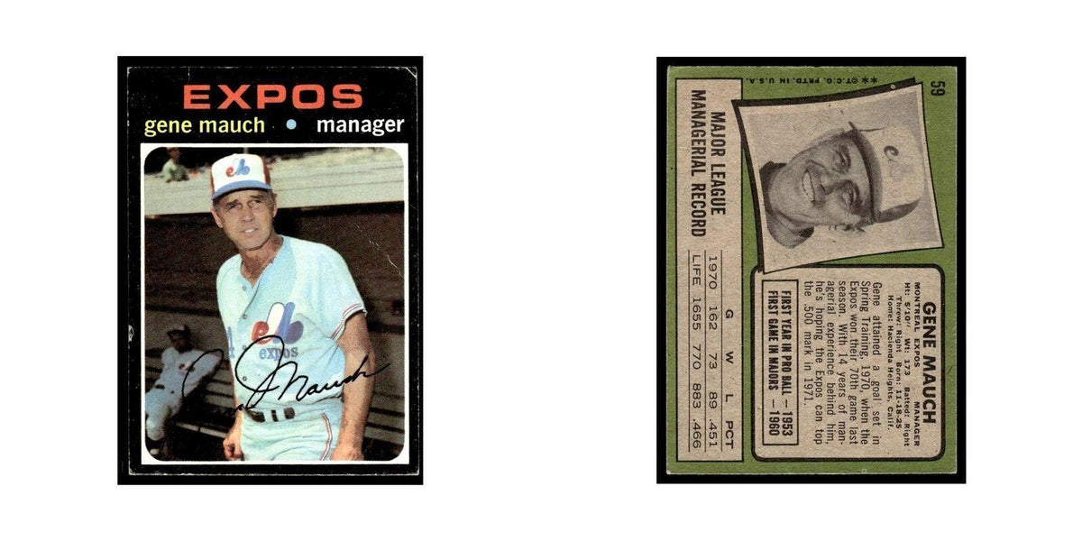 1971 Topps (Damaged) Gene Mauch Montreal Expos #59