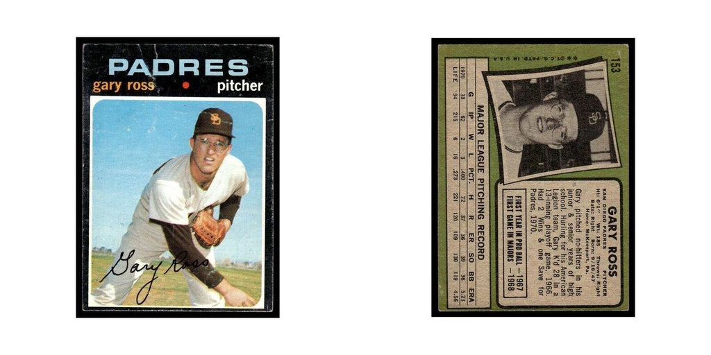 1971 Topps (Damaged) Gary Ross Padres #153