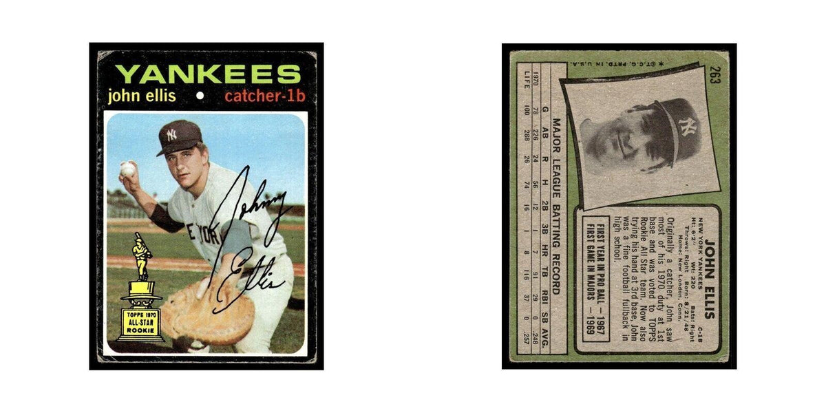 1971 Topps (Damaged) John Ellis Yankees #263