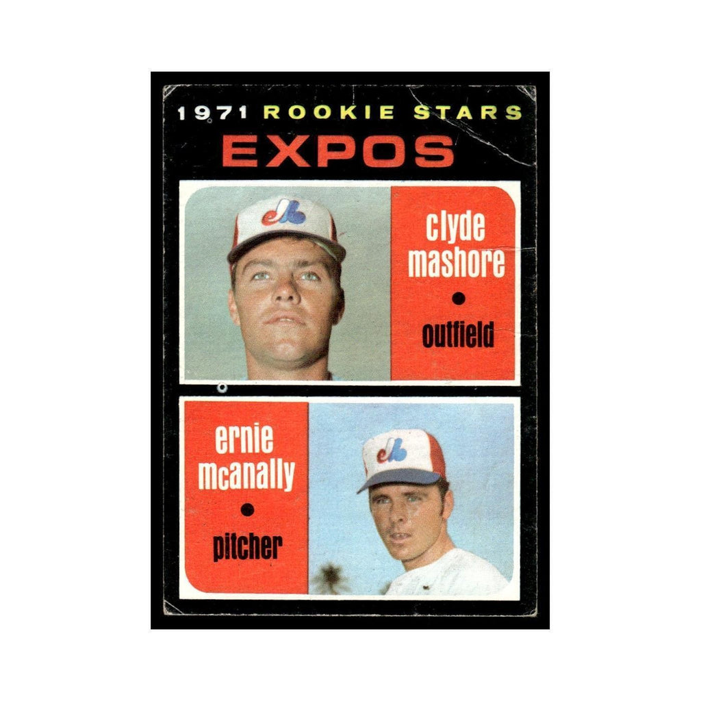 1971 Topps (Damaged) Clyde Mashore/Ernie McAnally RC Montreal Expos #376
