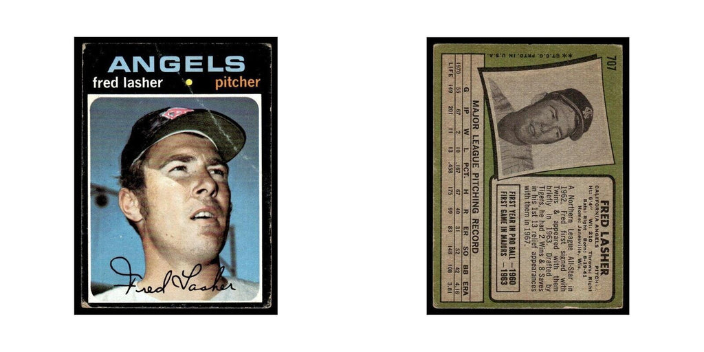 1971 Topps (Damaged) Fred Lasher Angels #707