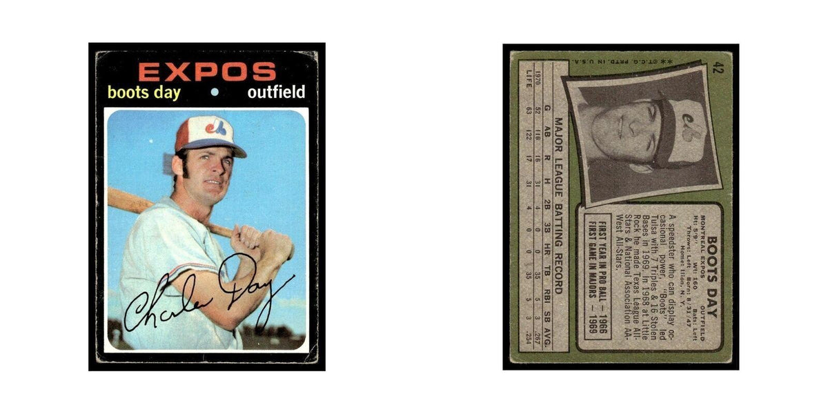 1971 Topps (Damaged) Boots Day Montreal Expos #42