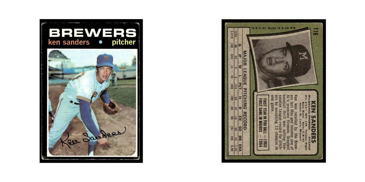 1971 Topps (Damaged) Ken Sanders Brewers #116