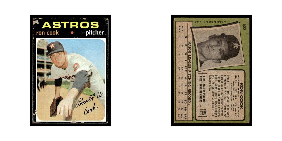 1971 Topps (Damaged) Ron Cook RC Astros #583