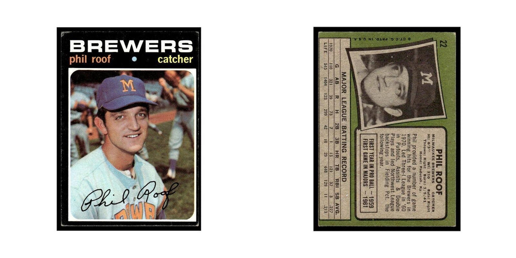 1971 Topps (Damaged) Phil Roof Brewers #22