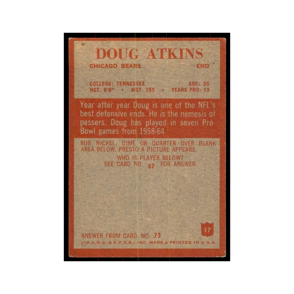 1965 Philadelphia Doug Atkins Football Cards #17
