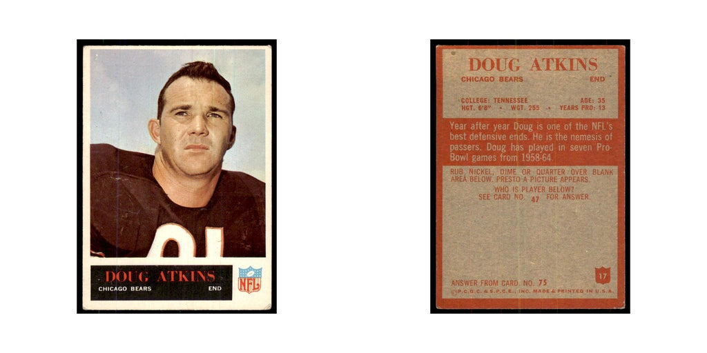1965 Philadelphia Doug Atkins Football Cards #17