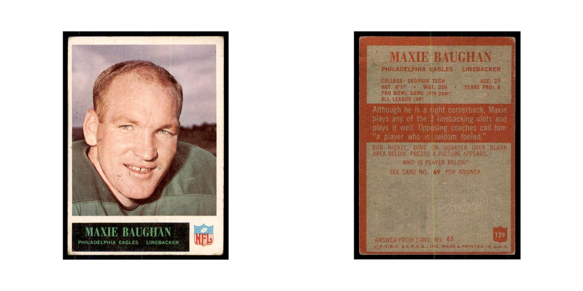 1965 Philadelphia Maxie Baughan Football Cards #129