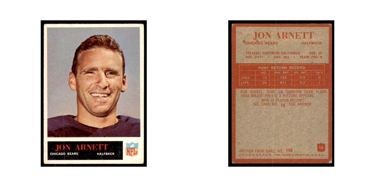 1965 Philadelphia Jon Arnett Football Cards #16