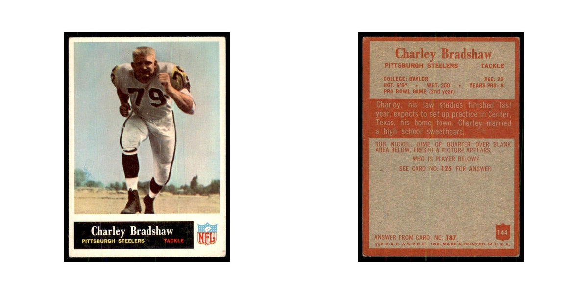 1965 Philadelphia Charley Bradshaw Football Cards #144
