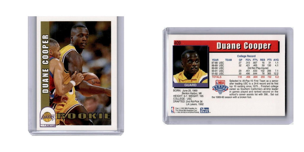 Duane Cooper 1992 Hoops #409 Los Angeles Lakers Basketball Card NM