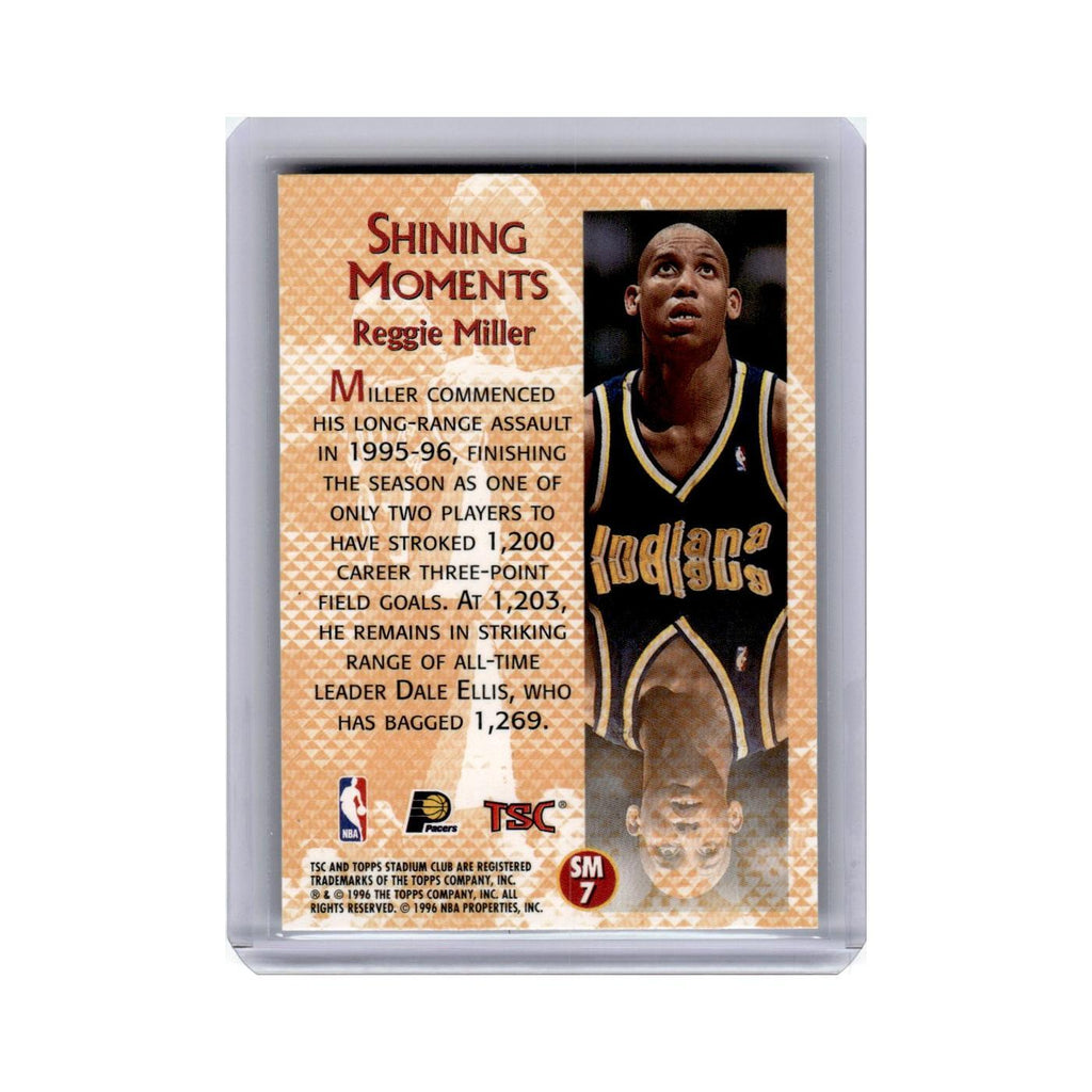 Reggie Miller 1996 Topps Stadium Club #SM7 Indiana Pacers Basketball Card NM