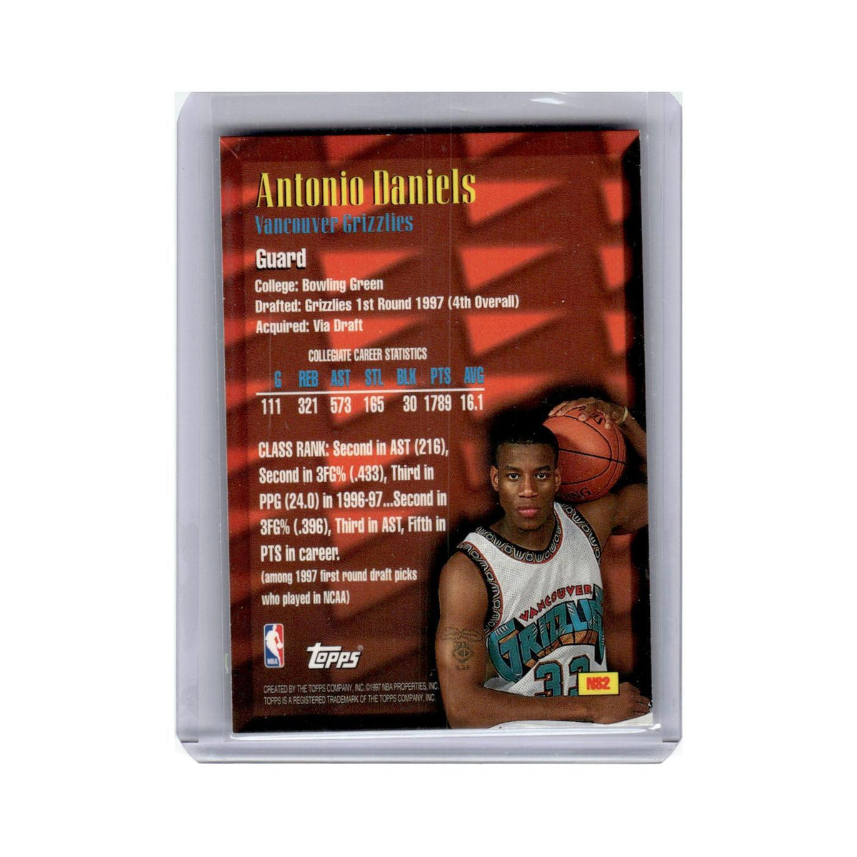 Antonio Daniels 1997 Topps New School #NS2 Vancouver Grizzlies NM