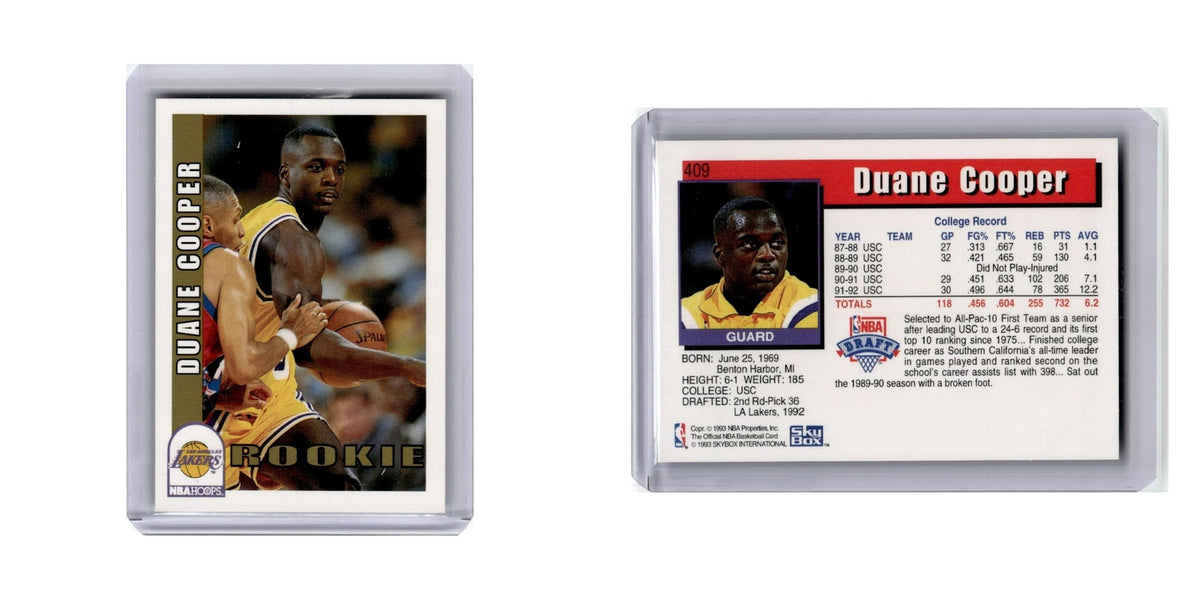 Duane Cooper 1992 Hoops #409 Los Angeles Lakers Basketball Card NM