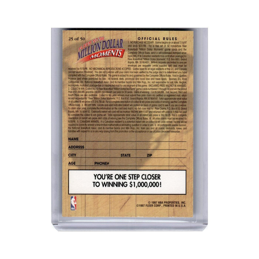 David Robinson 1997 Fleer Million Dollar Moments #25 San Antonio Spurs NM