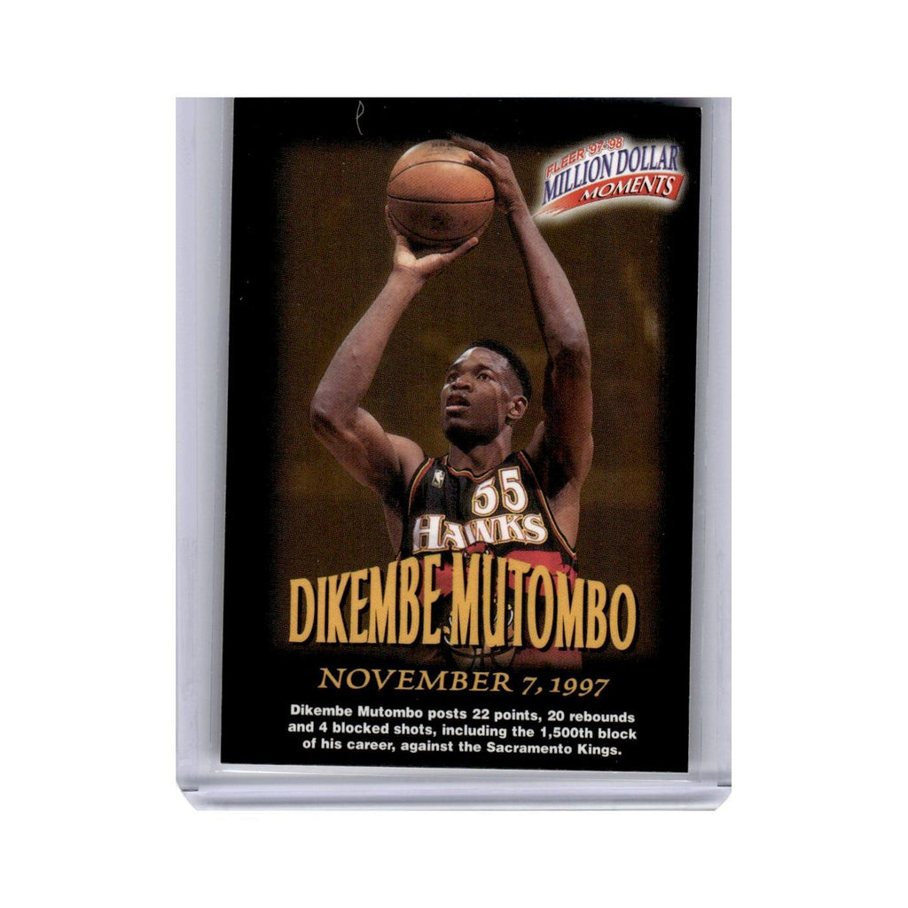 Dikembe Mutombo 1997 Fleer Million Dollar Moments #45 Atlanta Hawks NM