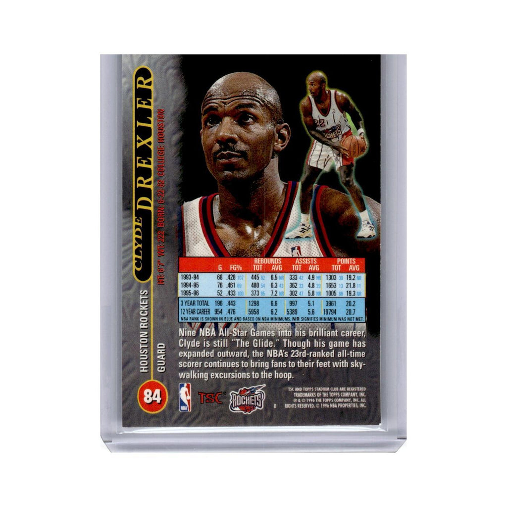 Clyde Drexler 1996 Stadium Club #84 Houston Rockets Basketball Card NM