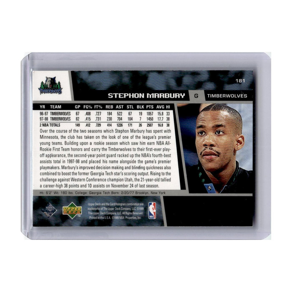 Stephon Marbury 1998 Upper Deck #181 Minnesota Timberwolves Basketball Card NM