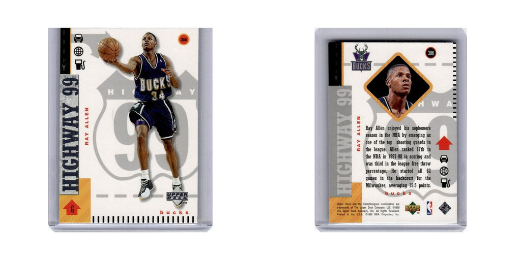 Ray Allen 1998 Upper Deck #306 Milwaukee Bucks Basketball Card NM