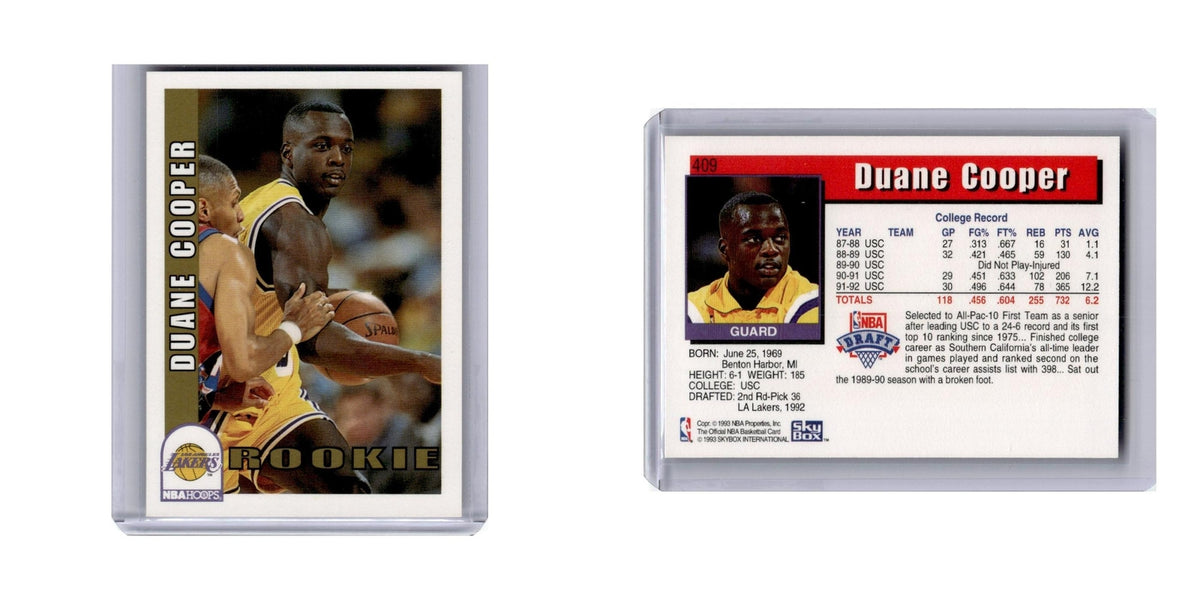 Duane Cooper 1992 Hoops #409 Los Angeles Lakers Basketball Card NM