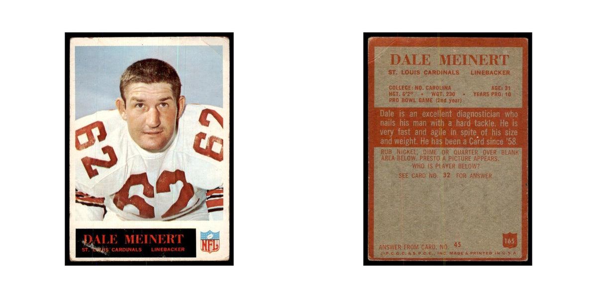 1965 Philadelphia (damaged) Dale Meinert Football Cards #165