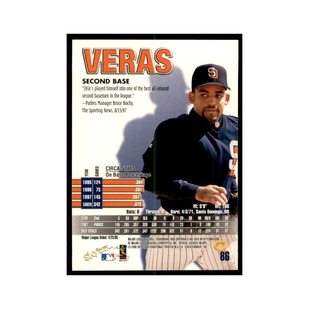 1998 Skybox Thunder Quilvio Veras Baseball Cards #86