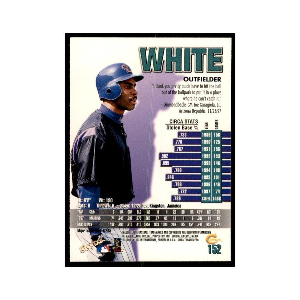 1998 Skybox Thunder Devon White Baseball Cards #152