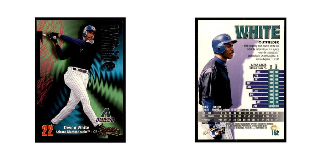 1998 Skybox Thunder Devon White Baseball Cards #152