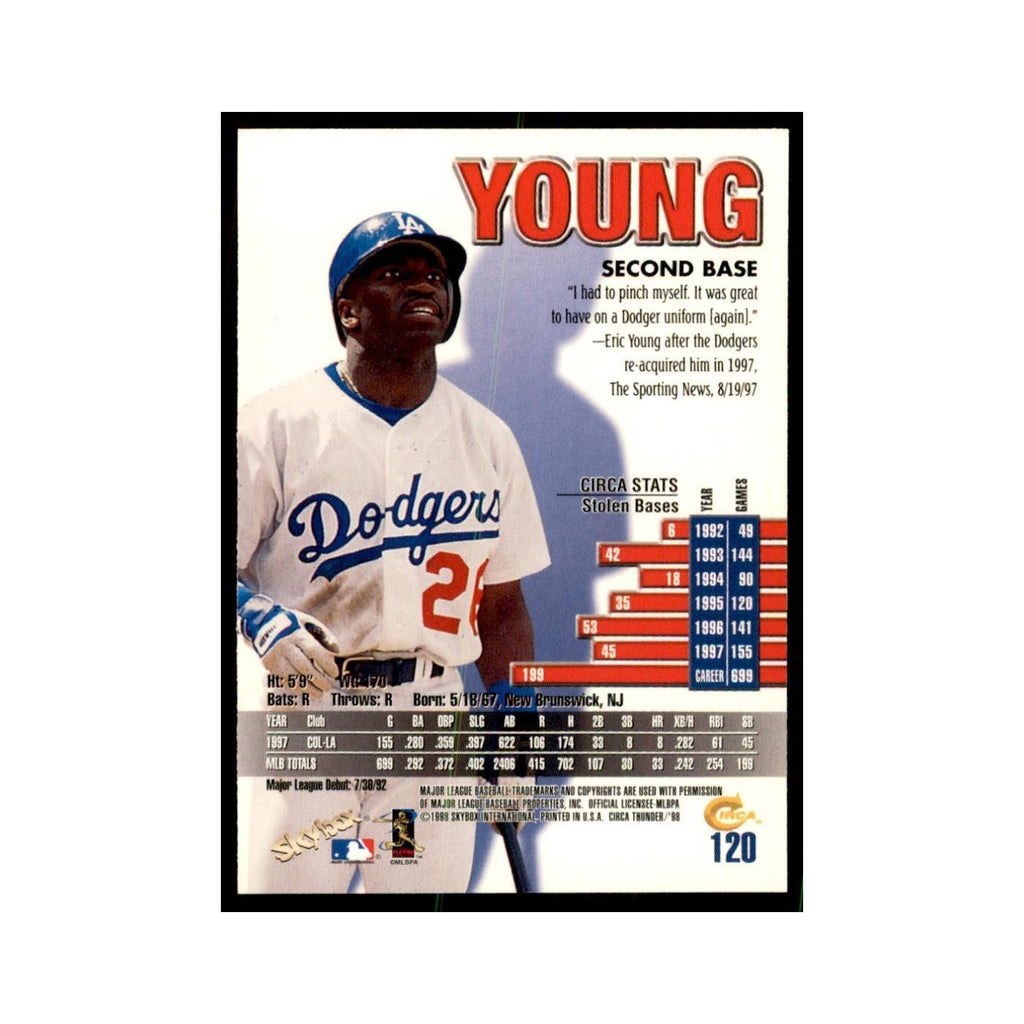 1998 Skybox Thunder Eric Young Baseball Cards #120