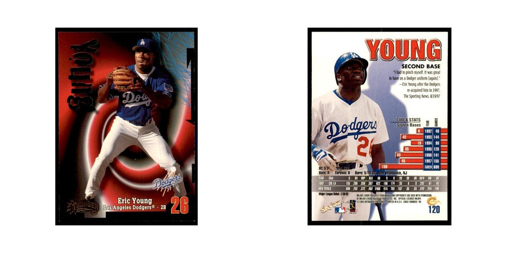 1998 Skybox Thunder Eric Young Baseball Cards #120