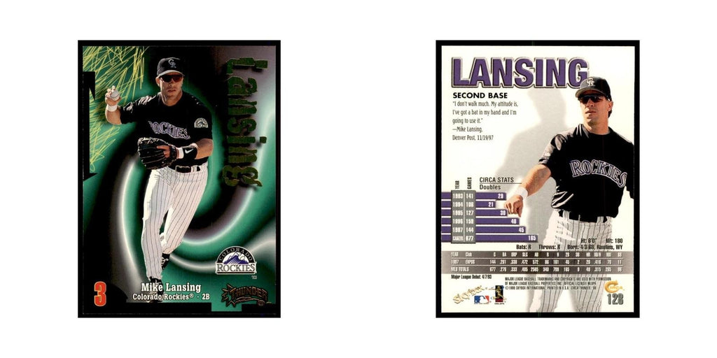 1998 Skybox Thunder Mike Lansing Baseball Cards #128