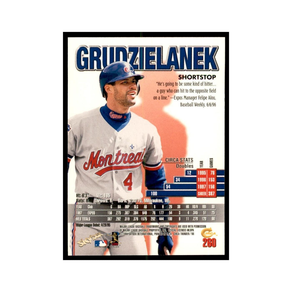 1998 Skybox Thunder Mark Grudzielanek Baseball Cards #260