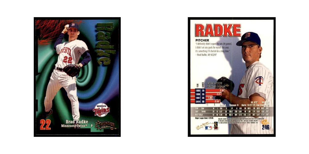 1998 Skybox Thunder Brad Radke Baseball Cards #246