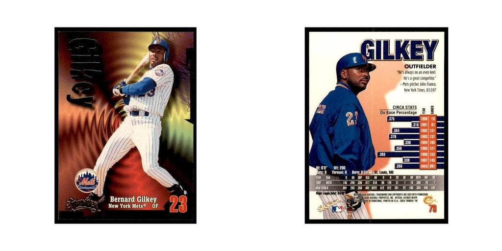 1998 Skybox Thunder Bernard Gilkey Baseball Cards #79