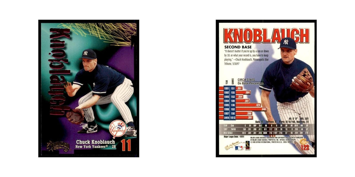 1998 Skybox Thunder Chuck Knoblauch Baseball Cards #123