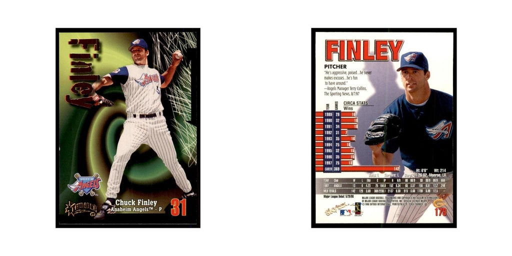 1998 Skybox Thunder Chuck Finley Baseball Cards #179