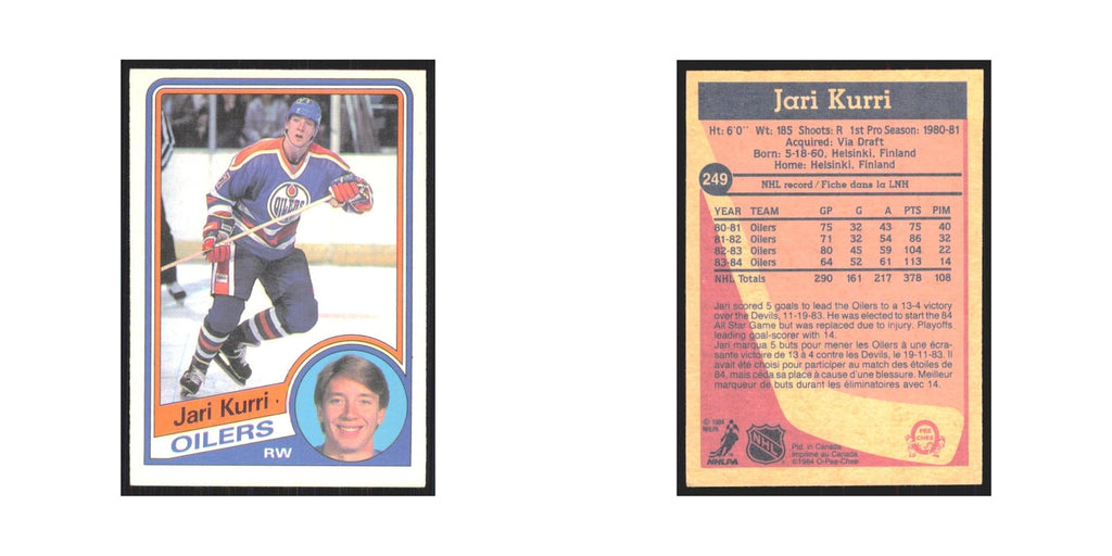 1984 O-Pee-Chee Jari Kurri Edmonton Oilers #249
