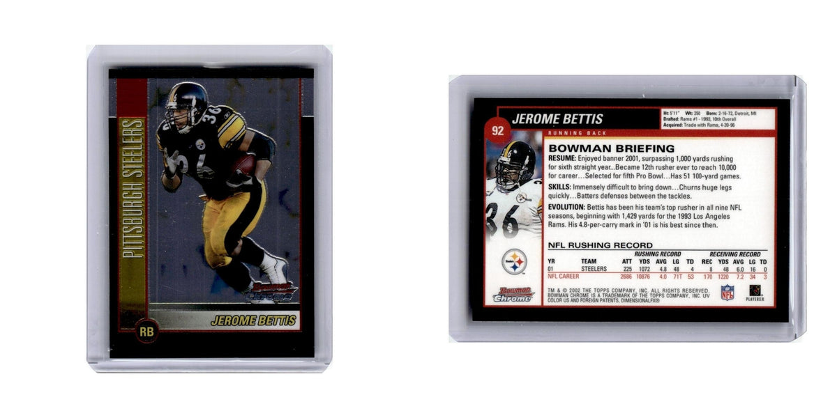 Jerome Bettis 2002 Bowman #92 Pittsburgh Steelers Football Card NM