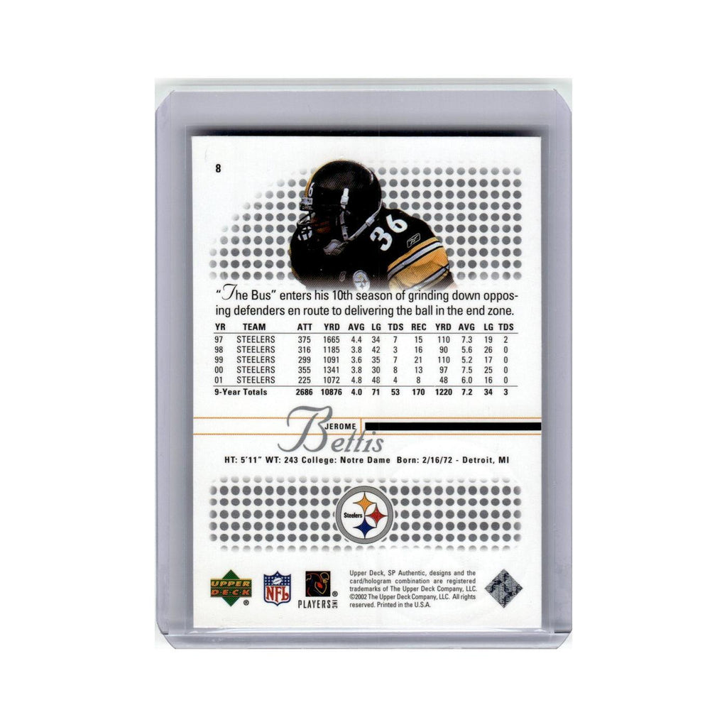 Jerome Bettis 2002 SP Authentic #8 Pittsburgh Steelers Football Card NM