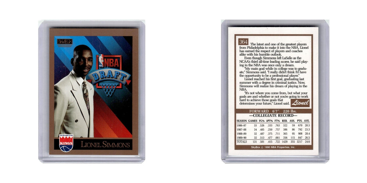 Lionel Simmons Rookie 1990 SkyBox #364 Sacramento Kings Basketball Card NM