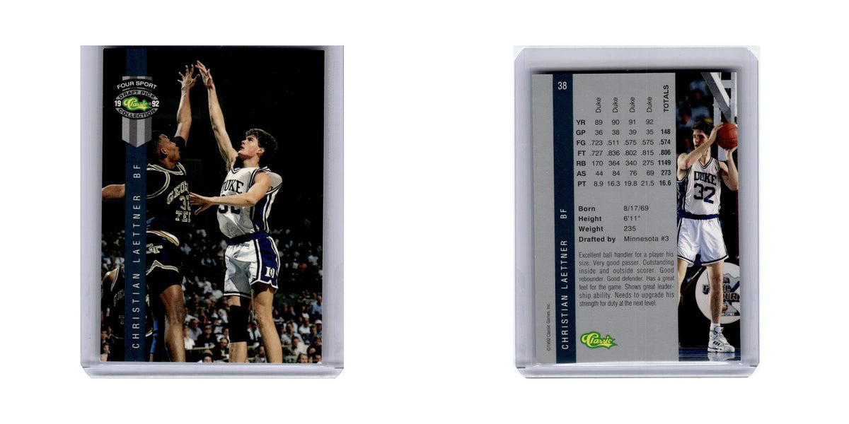 Christian Laettner 1992 Classic Four Sport #38 Basketball Card NM