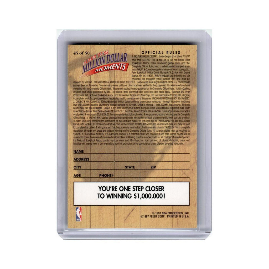 Dikembe Mutombo 1997 Fleer Million Dollar Moments #45 Atlanta Hawks NM