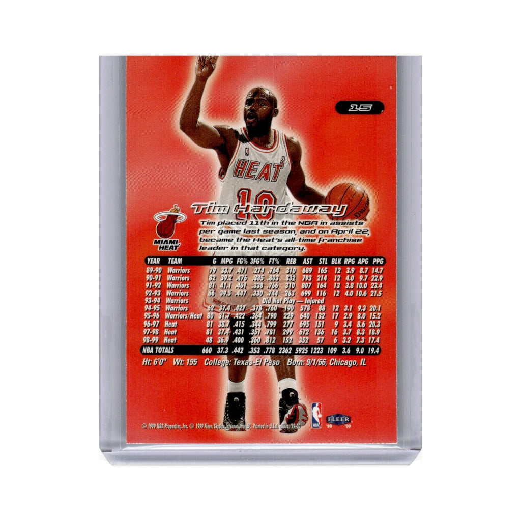 Tim Hardaway 1999 Fleer Ultra #15 Miami Heat Basketball Card NM